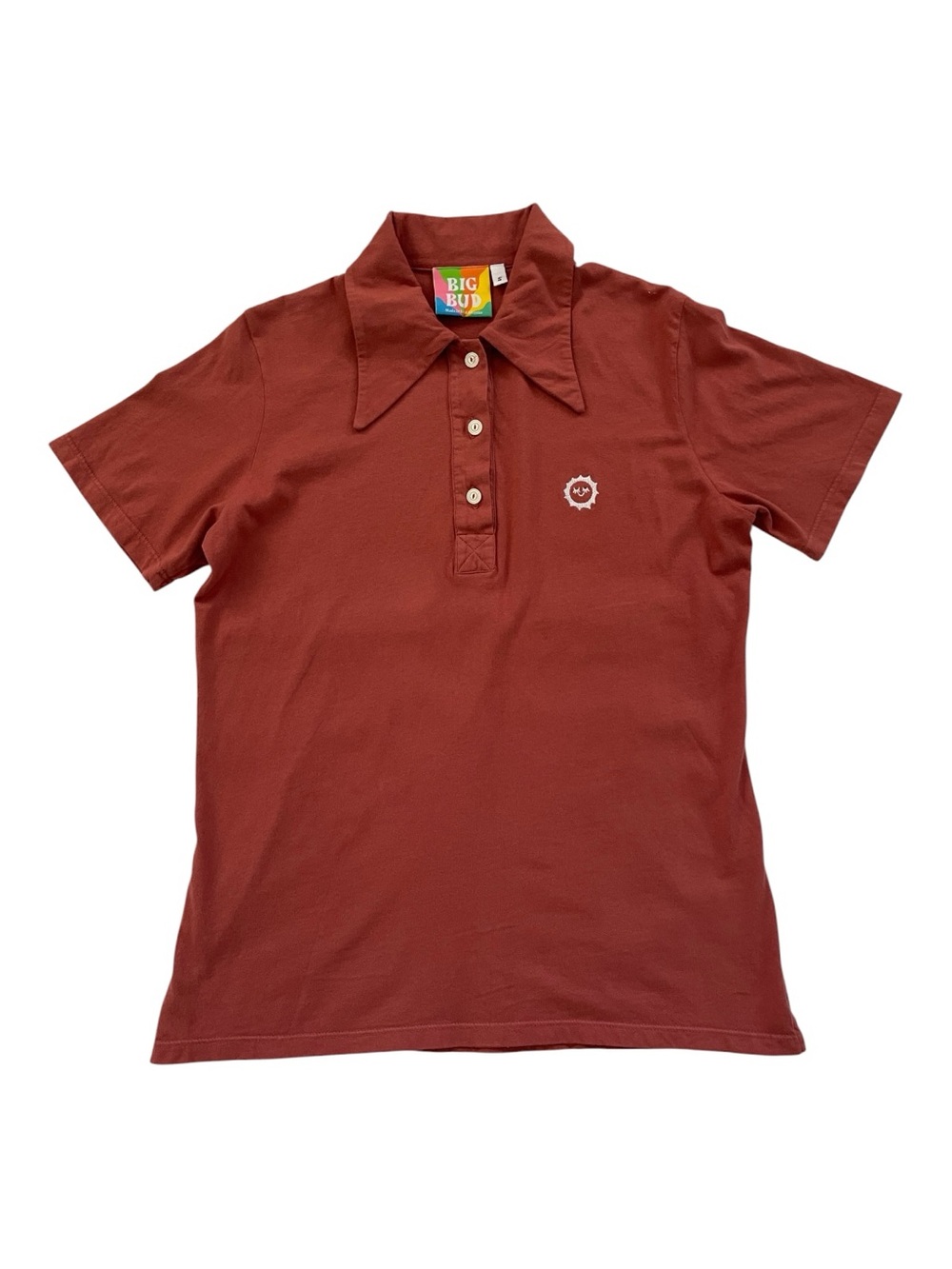 Big Bud Press Retro Collar Polo Shirt - Stylish Comfortable Size Small